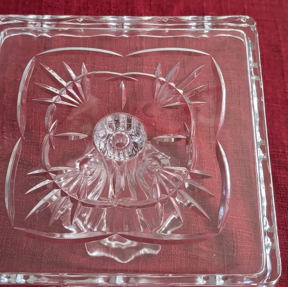 Shannon Crystal 8 " SQUARE Cake splate, Cake Stand - Picture 5 of 6